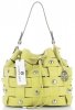 Vittoria Gotti Modna Torebka Skórzana Unikatowy Shopper Made in Italy Limonkowa